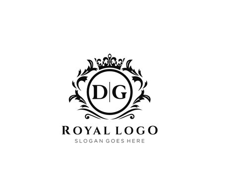 Initial DG Letter Luxurious Brand Logo Template, for Restaurant, Royalty, Boutique, Cafe, Hotel ...