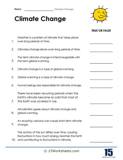 Climate Change Worksheets - 15 Worksheets.com