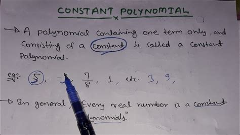 Constant polynomial and Zero polynomial and Degree of Zero polynomial(basic concepts of ...