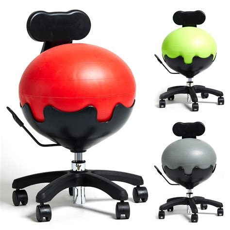 Aeromat Elite Yoga Ball Office Chair - Height Adjustable Wobble Chair for Adults with Black Base ...