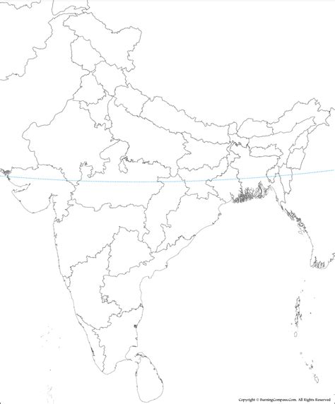 India Outline Map, India Blank Map, India Political Map Outline