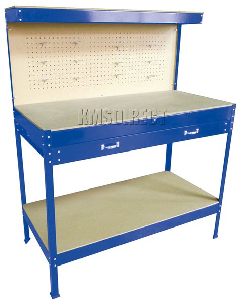 Heavy Duty Blue Steel Garage Workbench Workshop Tool Box With Pegboard Drawers | eBay