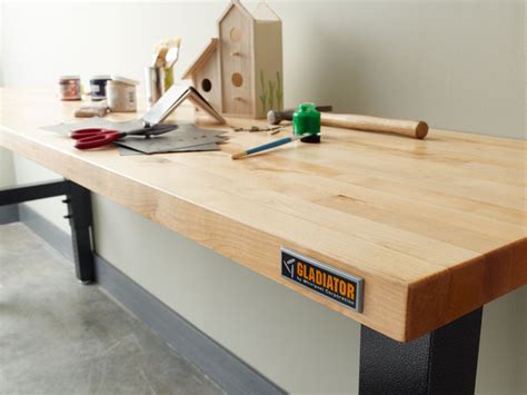 Gladiator 8' Hardwood Adjustable Height Workbench