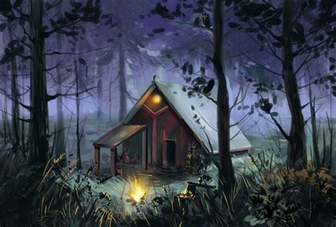 ArtStation - Night forest, sketch