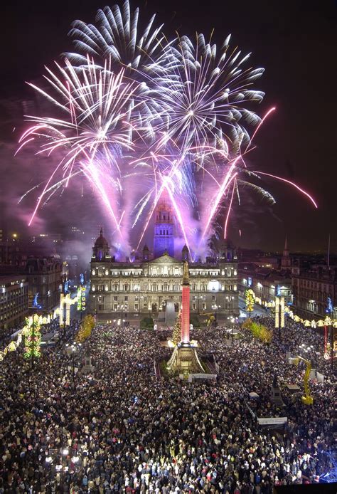 New Year's Eve fireworks at Glasgow's George Square. #intohigher #into #intogcu #GCU # ...