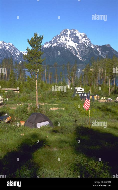 Camping at Glacier National Park Montana Stock Photo - Alamy