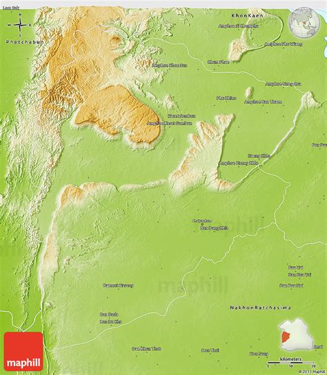 Physical 3D Map of Chaiyaphum