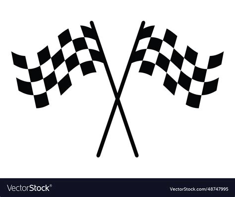 Checkered flag silhouette art Royalty Free Vector Image