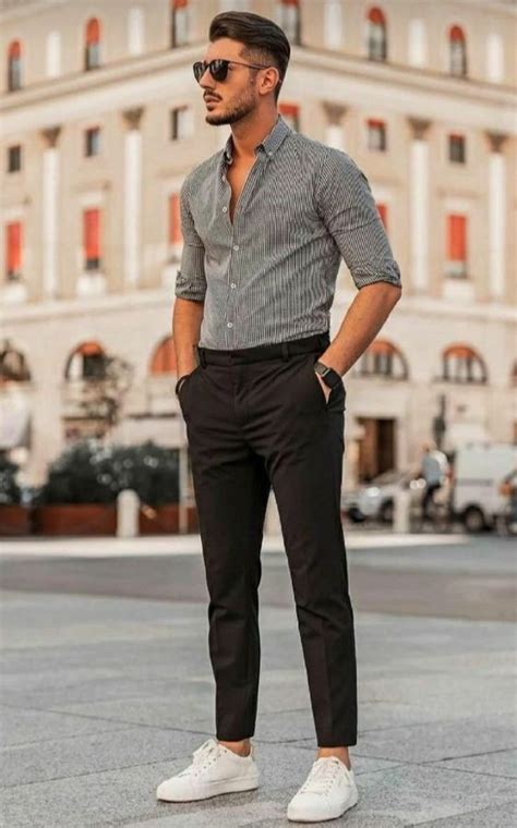 Black Formal Trouser, Men's Fashion Trends With Grey Shirt, Elegante ...