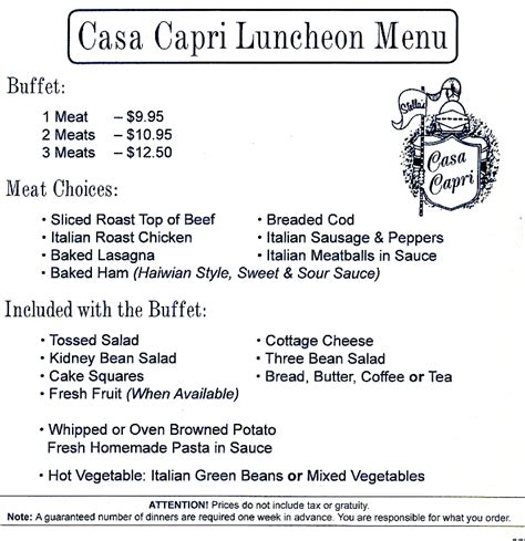 MENU/Stella's Casa Capri - Menu - KenoshaShopper.com