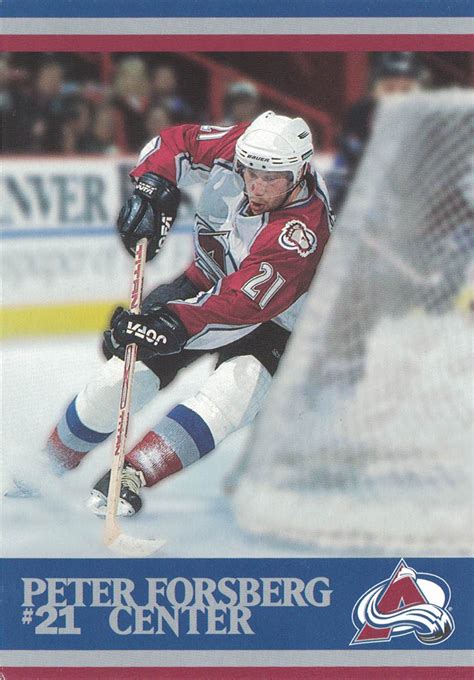 Peter Forsberg Colorado Avalanche 5×3.5 Giveaway Card 10019 – Denver ...