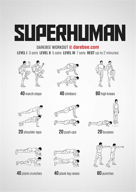 Superhuman workout. | Superhero workout, Darebee, Bodyweight workout