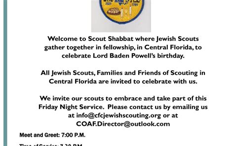 Scout Shabbat 2/24/2023 | Colonial District - Central Florida Council