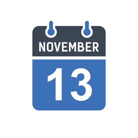 November 13 Calendar Date Icon 5260768 Vector Art at Vecteezy