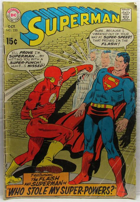 SUPERMAN (No. 220, Oct. 1969) Flash | rose-city-books | Dc comic books ...