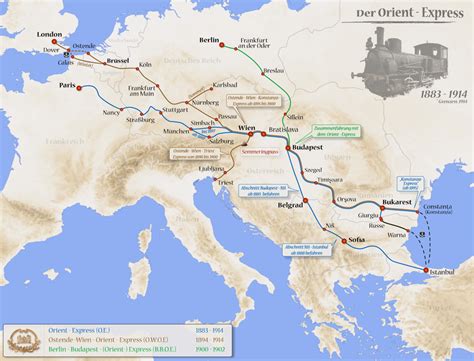 Orient Express Train Route Map