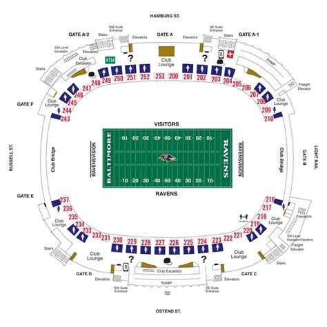 Baltimore Ravens Seating chart for M&T Bank Stadium 2024