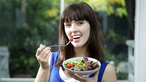 Old Woman Eating Salad