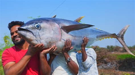 80 Pounds BIG TUNA FISH | GIANT TUNA FULL FISH BARBECUE - Bombofoods