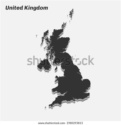 United Kingdom Map 3d Silhouette Vector Stock Vector (Royalty Free ...