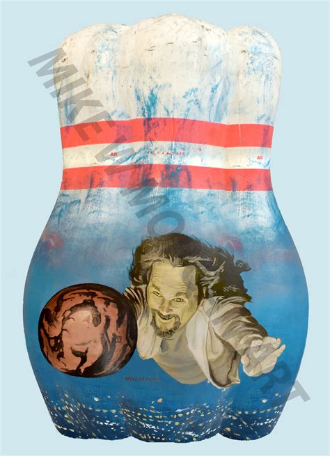 THE BIG LEBOWSKI ON BOWLING PIN - PRINT #1