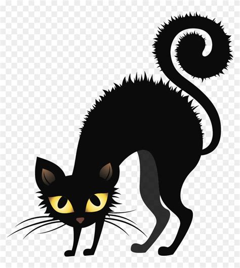 Bristling Black Cats - Black Cat Halloween Clipart - Free Transparent PNG Clipart Images Download