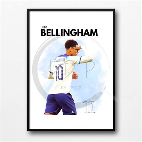 Jude Bellingham England Squad A4 Print Football Player Art, Sports ...