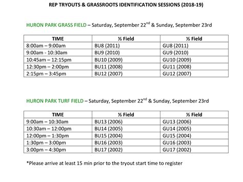 Rep Tryouts & Grassroots Identification Sessions are September 22nd ...