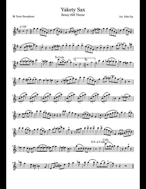 Benny Hill Theme sheet music download free in PDF or MIDI