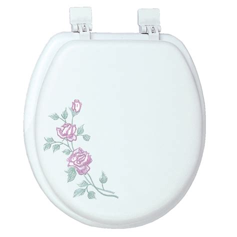 Shop Classique Rose Garden Rose Garden Cushioned Vinyl Round Toilet ...