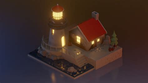 3D model low-poly blender lowpoly lighthouse | CGTrader