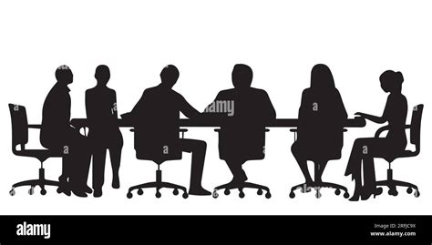 Office Group meeting silhouette vector illustration Stock Vector Image & Art - Alamy