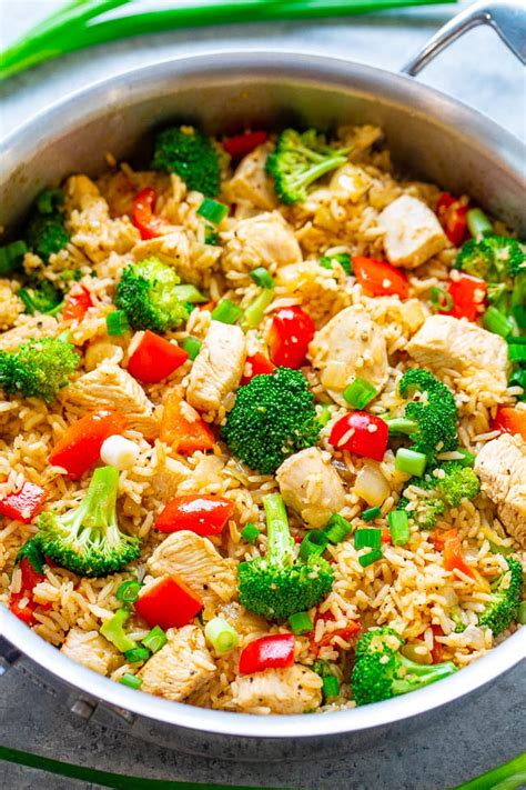 Chicken and Rice Skillet with Veggies - Averie Cooks