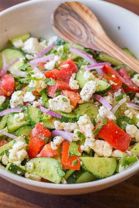 Tomato Cucumber Feta Salad Recipe - NatashasKitchen.com