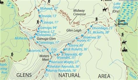 a map showing the location of many different areas in the area, including mountains and lakes