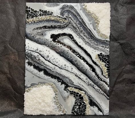 Black and Grey White and Silver Geode Wall Art 3D Geode - Etsy