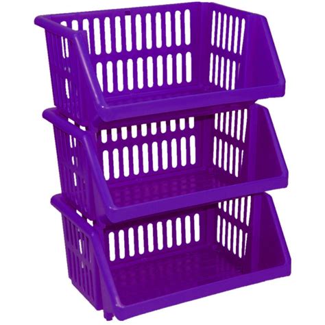 Multi Purpose Large Plastic Colour Storage Rack Stand Stacking Stackable Baskets | eBay