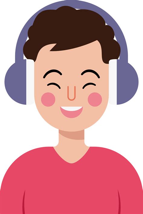 A young man wearing headphones and smiling 42383444 PNG