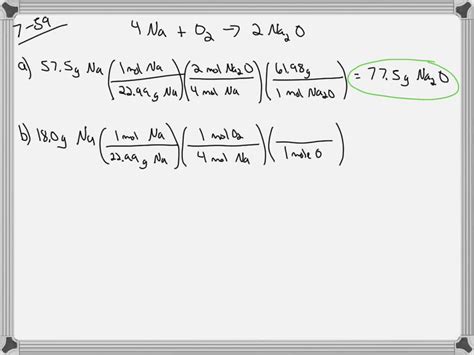 SOLVED:Sodium reacts with oxygen to produce sodium oxide. 4 Na(s)+O2(g) 2 Na2 O(s) a. How many ...