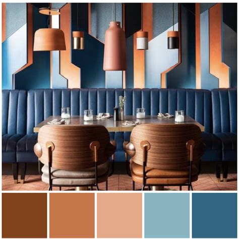 A rich, appealing complementary colour scheme featuring orange and blue. Colou… | Color palette ...