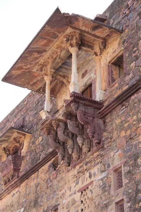 Overhanging Balcony Architecture of Ranthambore Fort Stock Photo ...