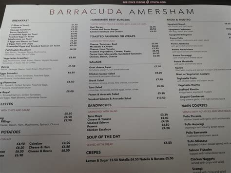 Online Menu of Barracuda Restaurant Restaurant, Amersham, United Kingdom, HP6 5EN - Zmenu