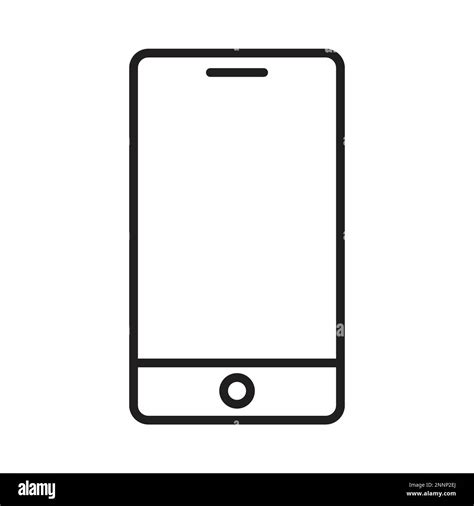 smartphone line icon black, mobile phone icon outline vector, touch ...