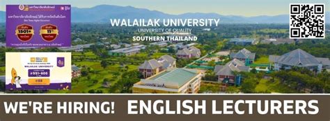 Teaching opportunities at Walailak University School of Languages and General Education in ...