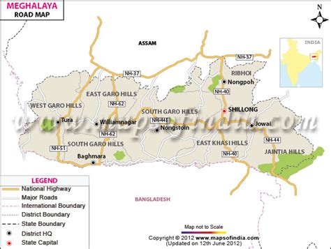 Meghalaya Road Network Map