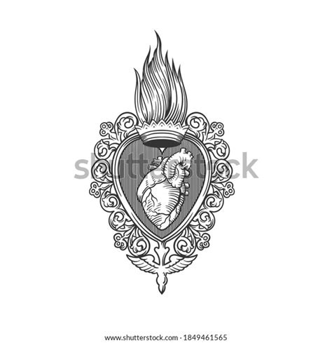 Burning Heart Tattoo Can Be Used Stock Vector (Royalty Free) 1849461565 | Shutterstock