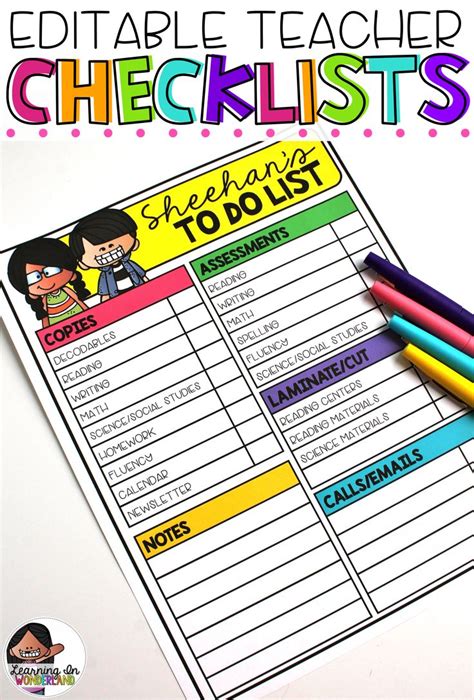 Use these cute teacher checklists to get everything done! | Teacher checklist, Teacher forms ...