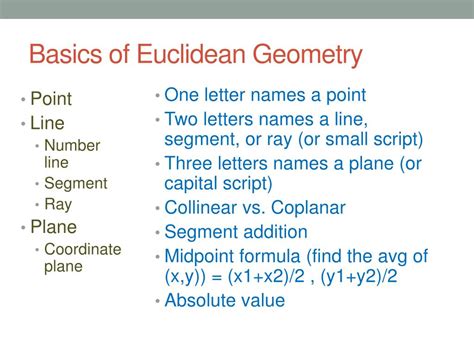 PPT - Basics of Euclidean Geometry PowerPoint Presentation, free download - ID:2735077