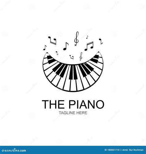 Piano Logo Design Template stock illustration. Illustration of cafe - 180061710