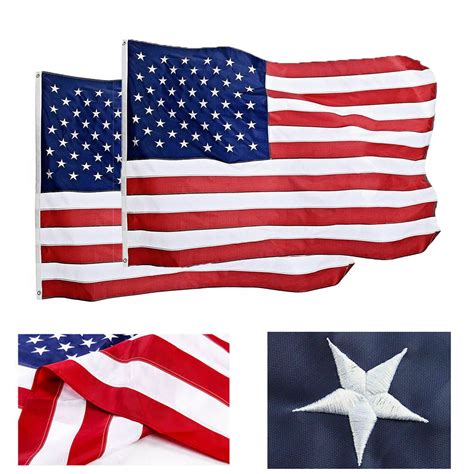 Supsupsiu 2 Pack American Flag 3x5 FT, Outdoor Indoor Heavy Duty Nylon ...